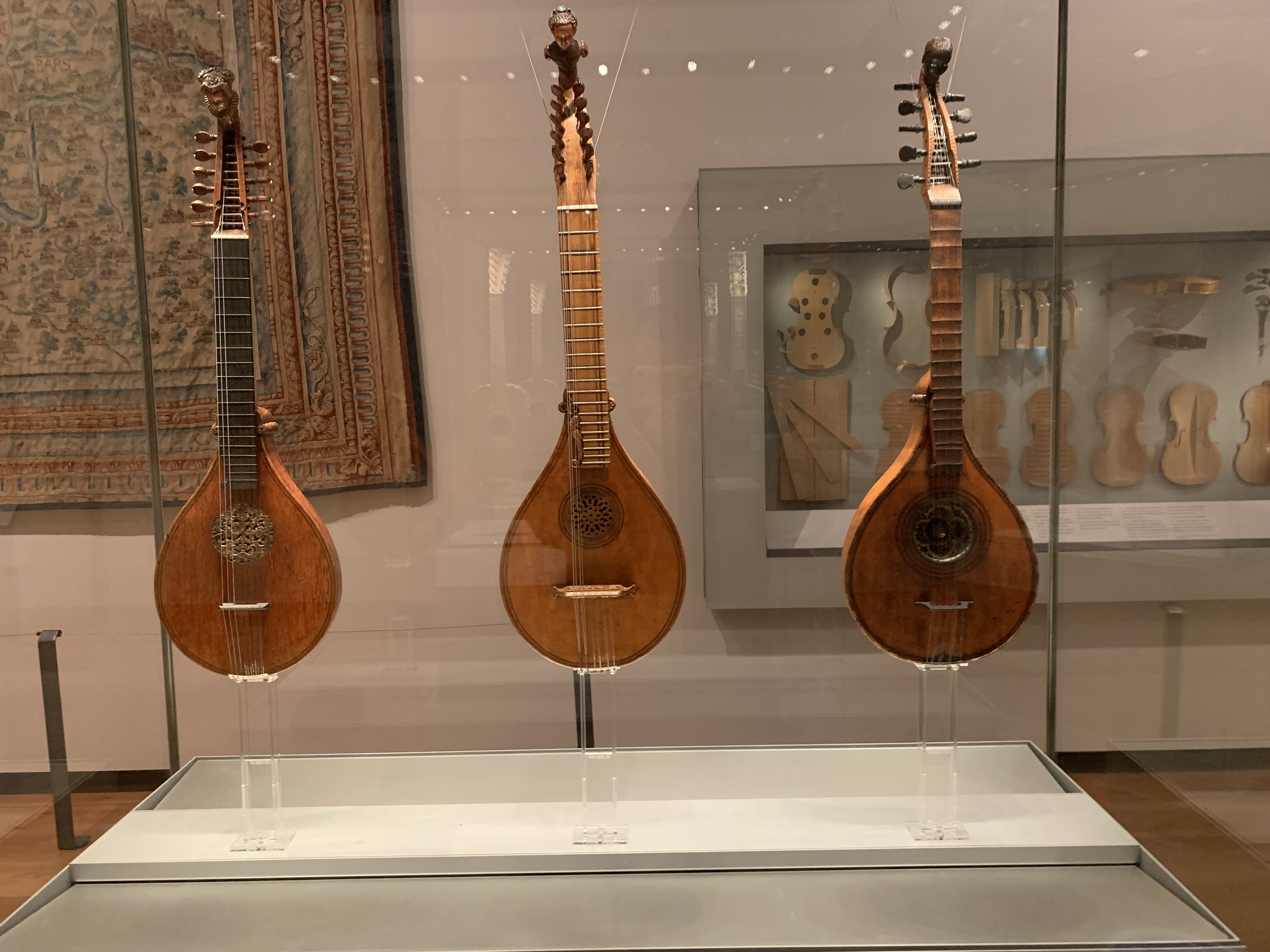 Cittern display at the Ashmolean Museum